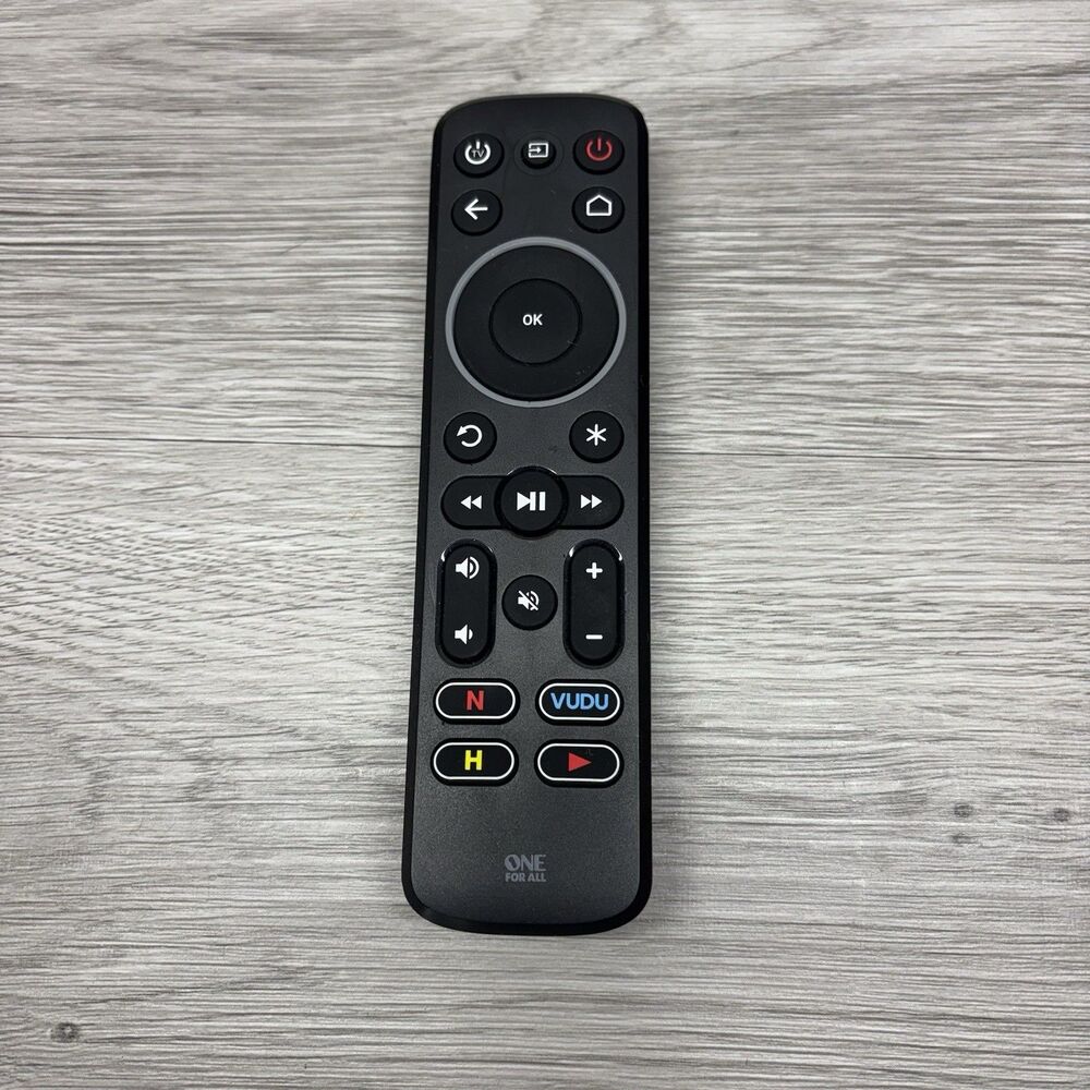 One For All Streamer Remote for TVs and Soundbars URC 11-7935 R06 + 4 Batteries
